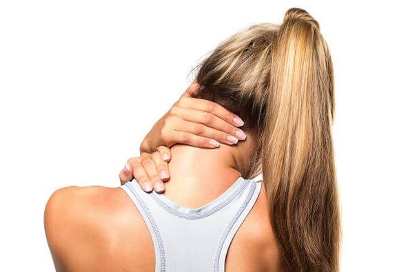 Osteochondrosis of the cervical spine is manifested by pain in the neck and shoulders